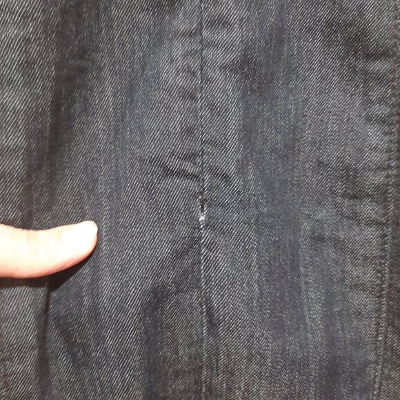 Unique Le Chateau strapless denim dress with pleats - Picture 7 of 12